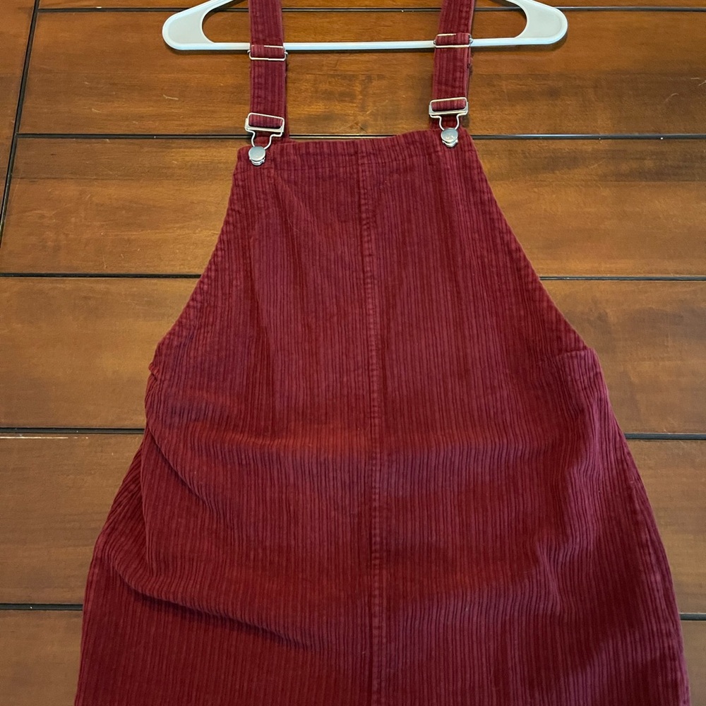 Forever 21  Burgundy Corduroy Overall dress